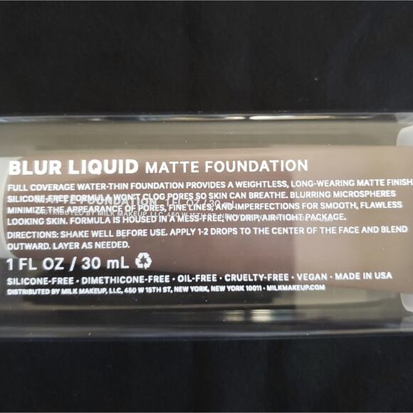 MILK vegan Blur Liquid Matte Foundation full coverage 1 oz cruelty free deep NEW - Picture 5 of 6